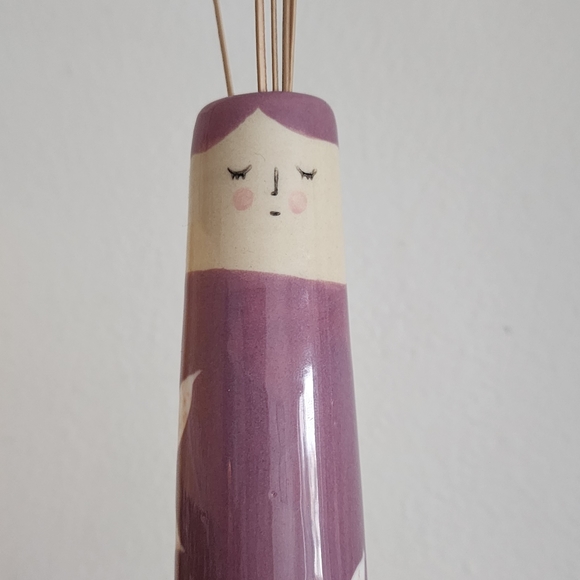 Reyna Glossy Porcelain Purple Floral Bud Vase - Picture 6 of 6